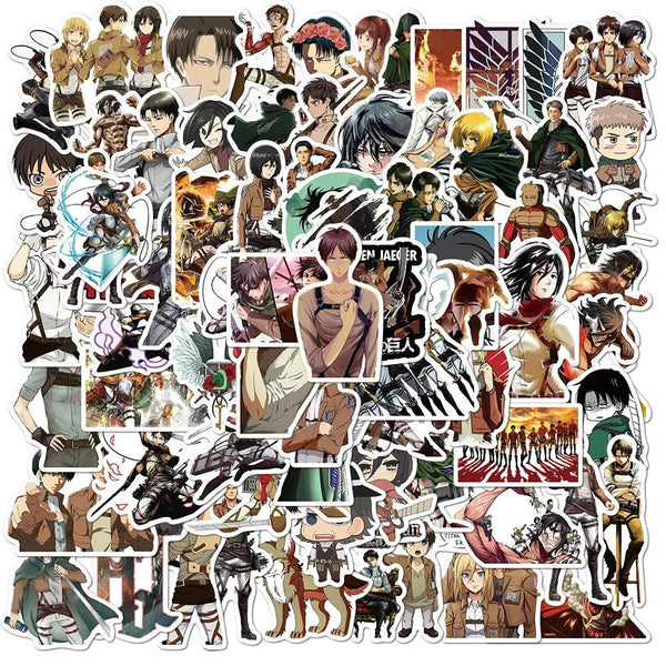 100-pcs  Attack on Titan Waterproof  Stickers