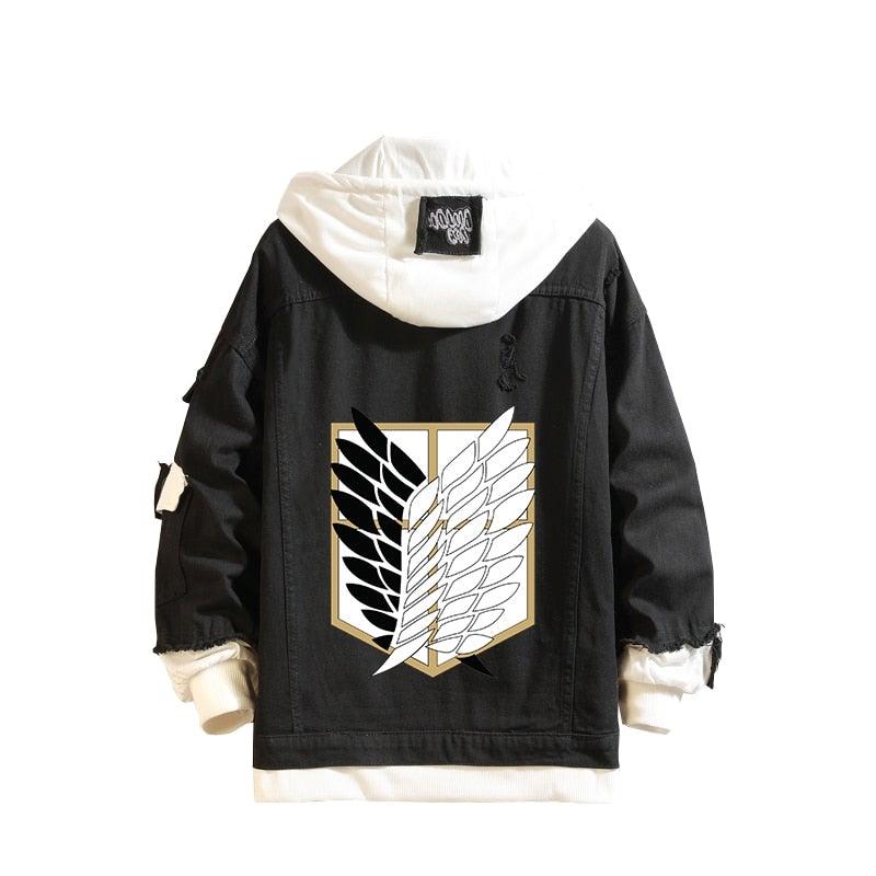 Attack on Titan Black Denim Jacket(10+ Designs) - KUUMIKO